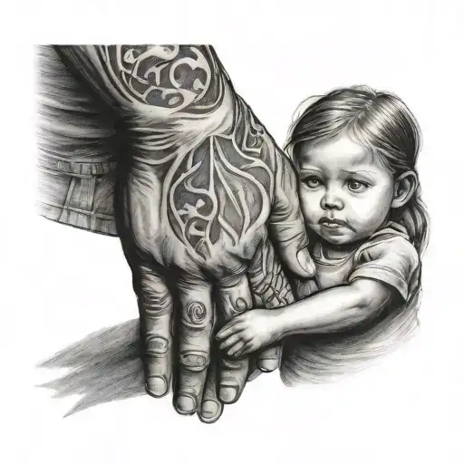 Father And Daughter Holding Hands