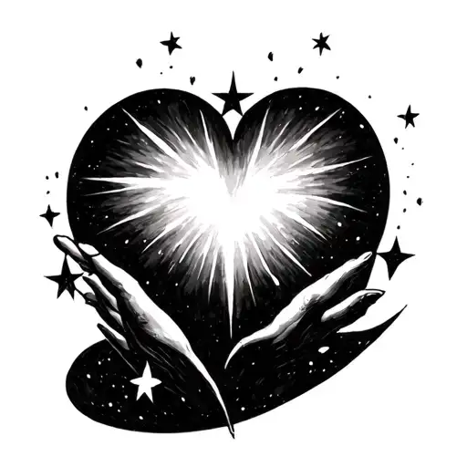 Falling Star With Heart Combined Together