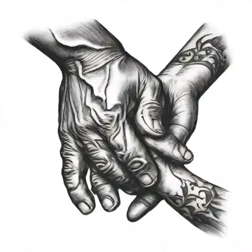 Father And Daughter Holding Hands