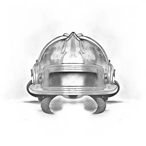 Fireman's Helmet Surrounded By Indian Paint Brushes