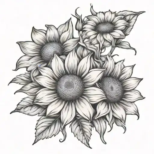 Cosmos And Sunflower