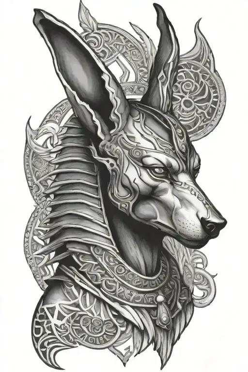 Anubis Portrait Tattoo Front