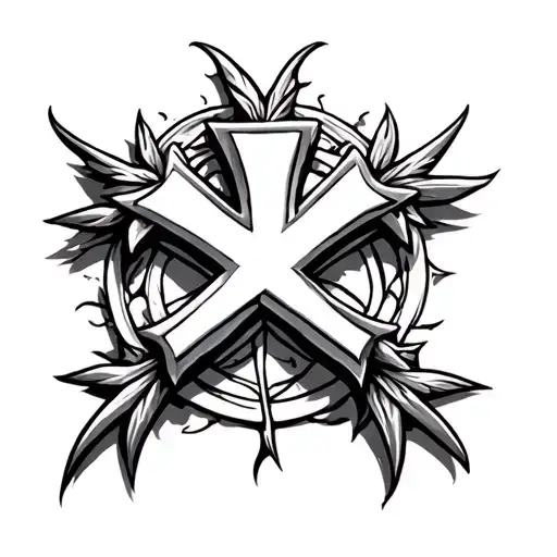 Jerusalem Cross Made Entirely Of Black