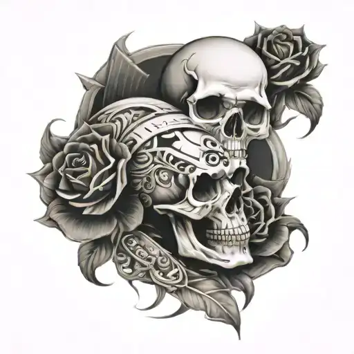 Skull With A Gambling Theme Sleeve