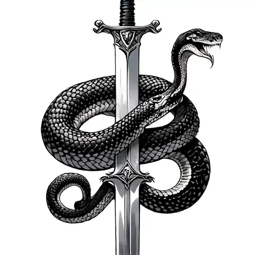 Snake Coiled Around Dagger