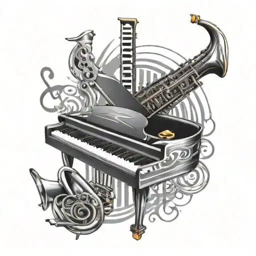 Music Piano Saxophone Tape