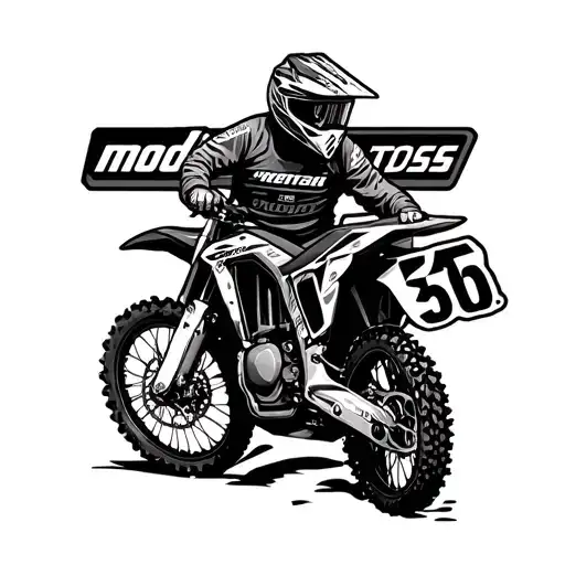 Motocross Racing Number Plate Black And White
