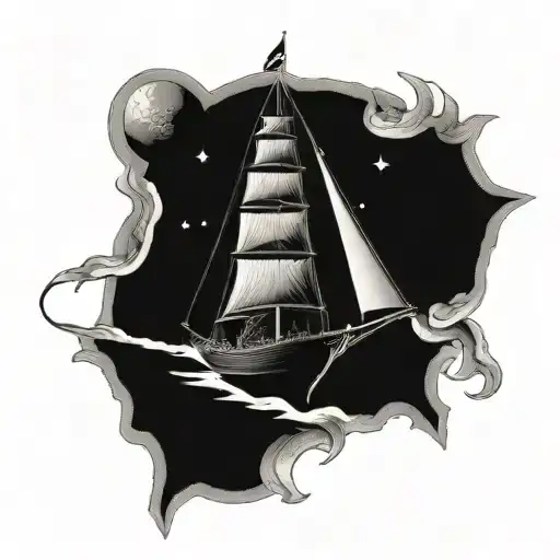 Sail Ship Planet Saturn