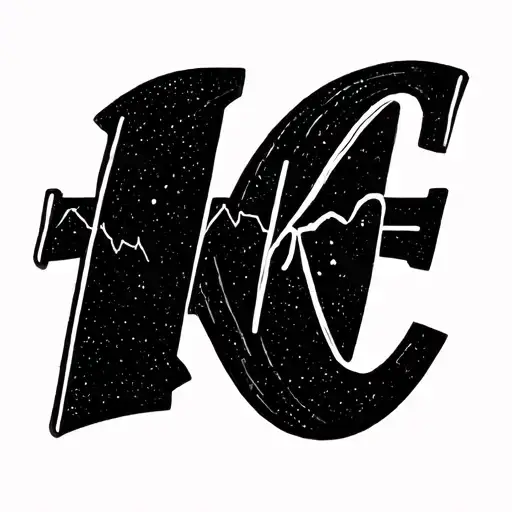 Initials H N K T C On Heartbeat Line