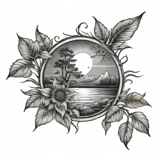 Nature And Sun Set With Success In Life