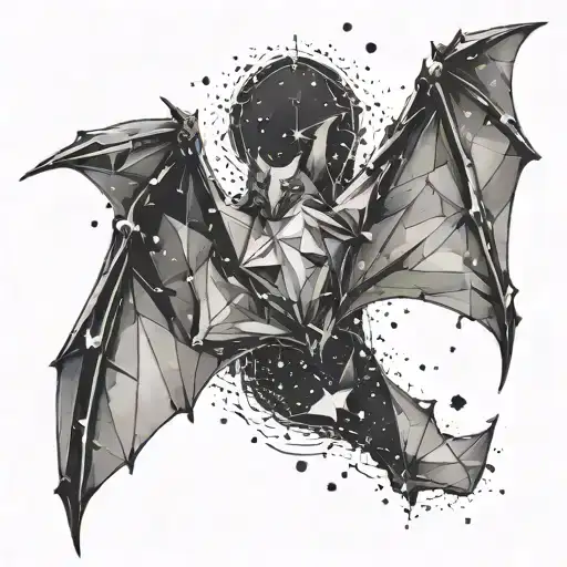 A Mystical Bat Constellation Made Of Crystal Shards