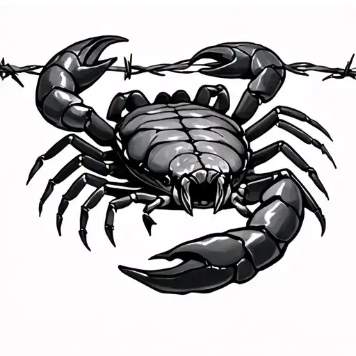 Scorpion With Barbed Wire