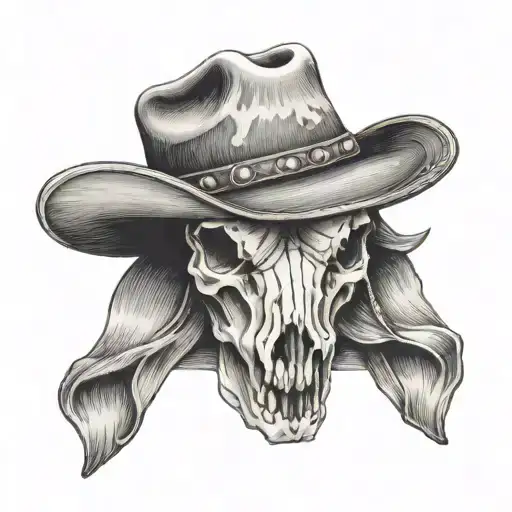 Cow Skull W Cowboy Hat Hanging