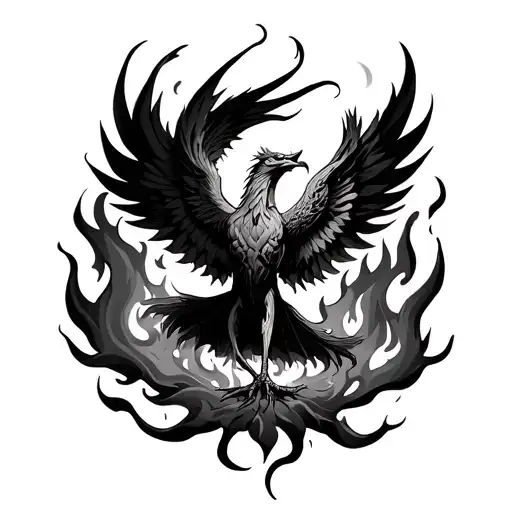 Phoenix Rising From Flames