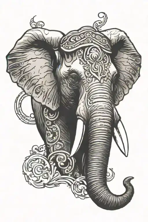 Charging Elephant Head