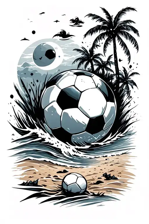 Soccer Beach Sun Moon
