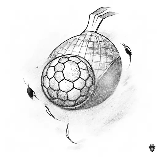 A Black And Grey Sketch Of A Futbolista Juggling A Pelota