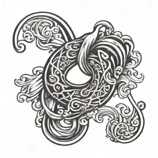 Aquarius Symbol Intertwined