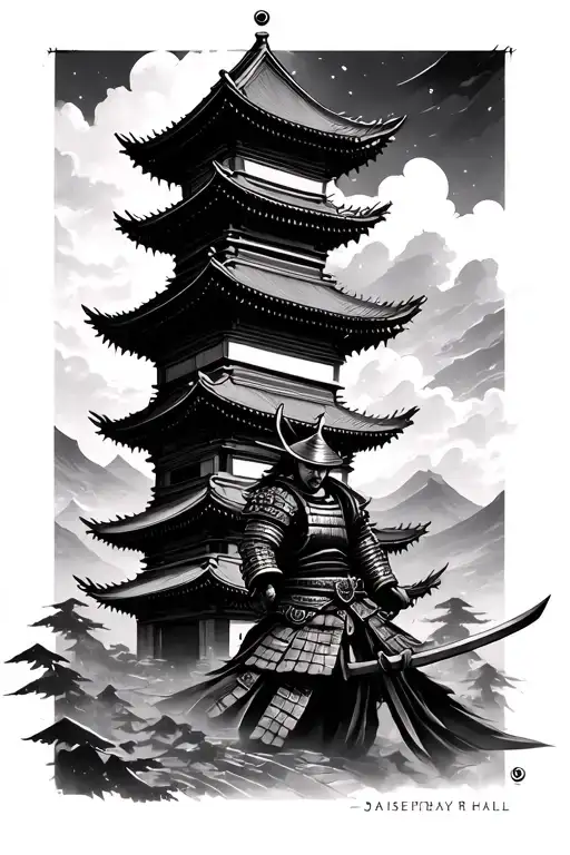 Samurai In Samurai Town Hall Tower