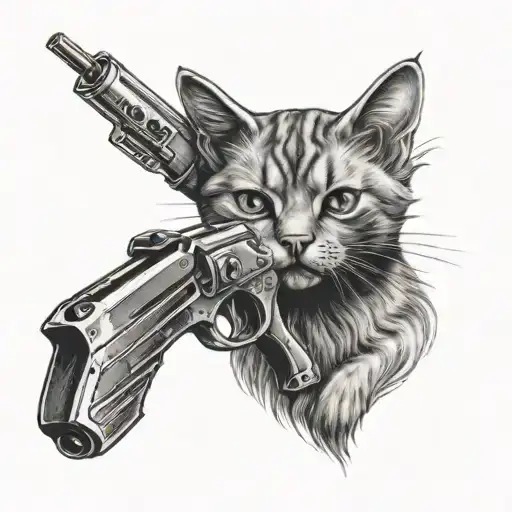 Small Cat With Gun
