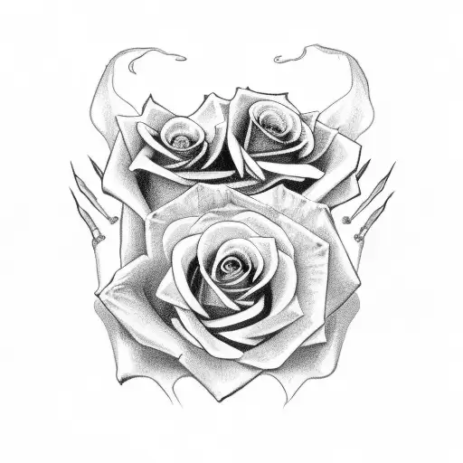 Rose Skeleton Hand Flames