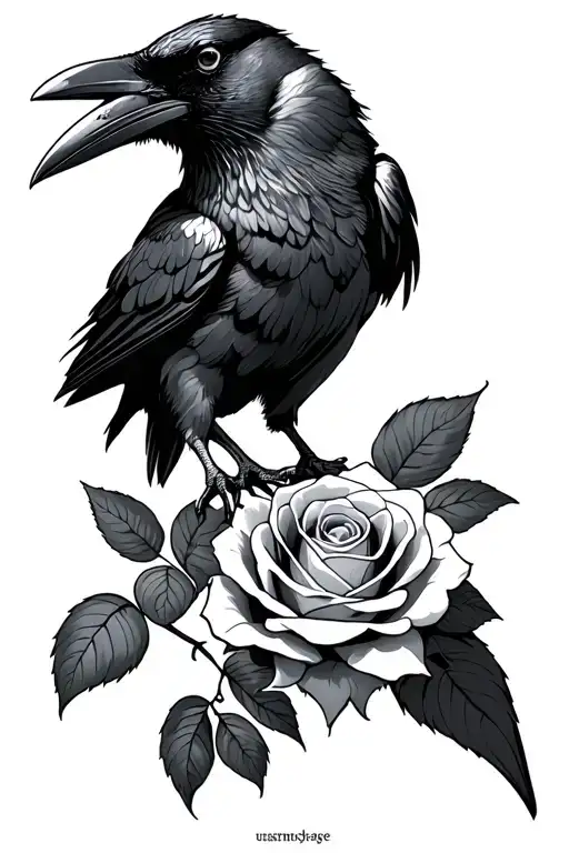 Raven And A Rose