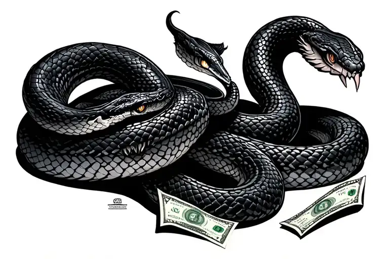 Evil Snake With Money