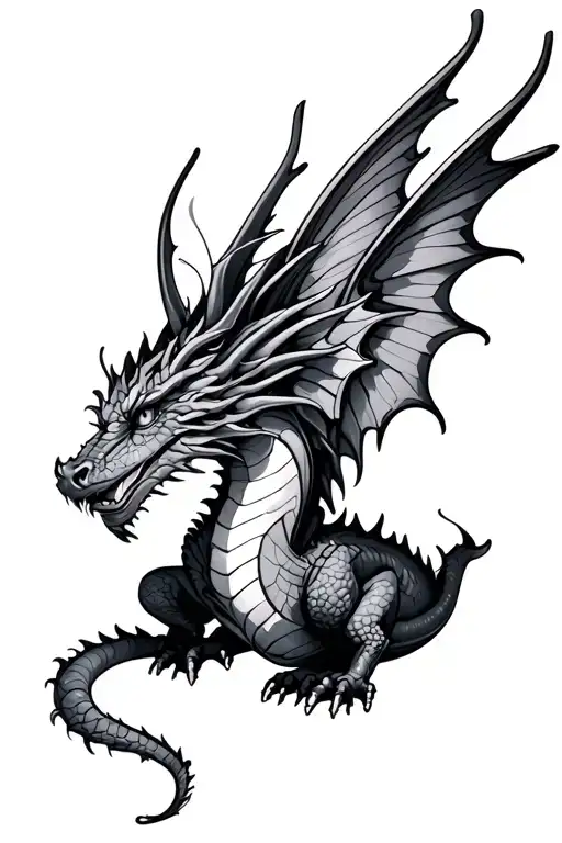 Dragon With Butterfly Wings