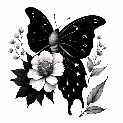 Half Lung Half Moth With November Birth Flower Blooming