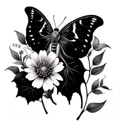 Half Lung Half Moth With November Birth Flower Blooming