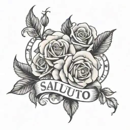 Roses Around The Word Saluto