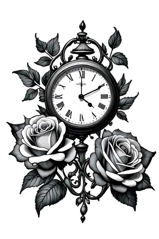 Vvii Mmix With A Clock And Rose Surrounded