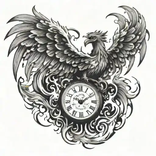 A Phoenix Rising From The Ashes With A Stopwatch In Its Talons