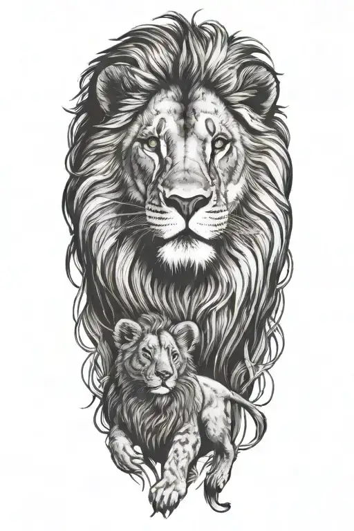 Lion With Cub