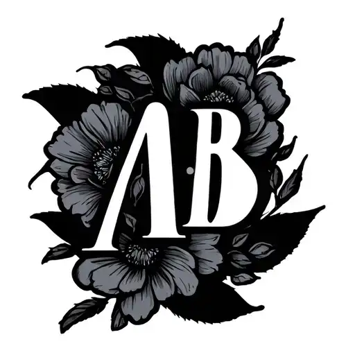 Simple Line And Romantic Design With Initial Ab