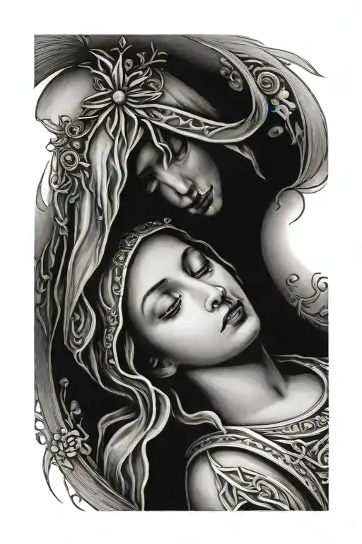 Virgin Mary Eyes Closed Eyes