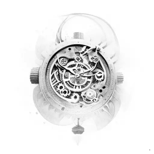 A Melting Timepiece With Gears And Clock Hands Flowing Into Abstract Shapes