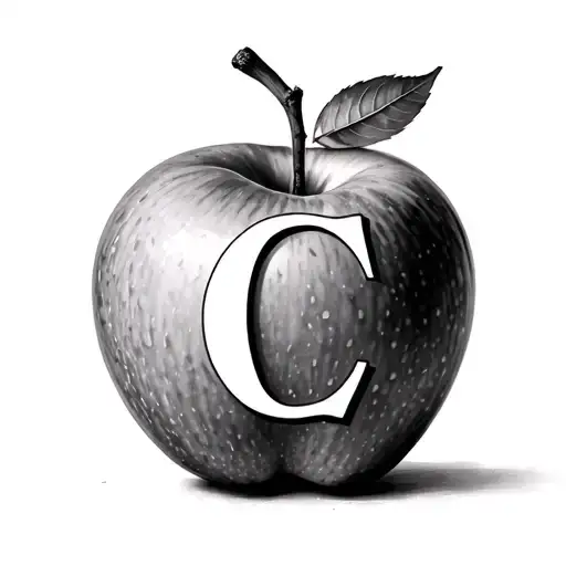 Bitten Apple With C Initial