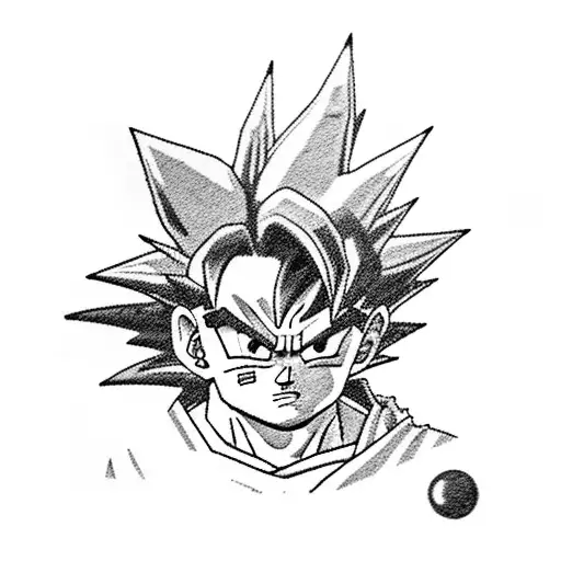 A Realistic Portrait Of Son Goku Surrounded By His Pokemon Team