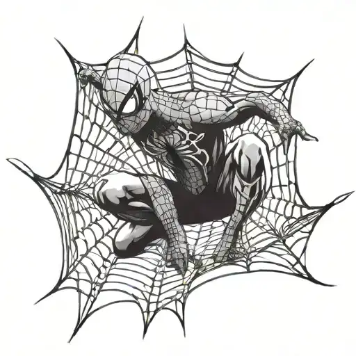 Spider Man On A Comic Square Shooting Webs Mad