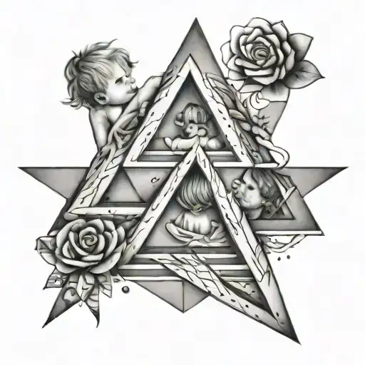 Infinite Triangles Symbolizing Three Children