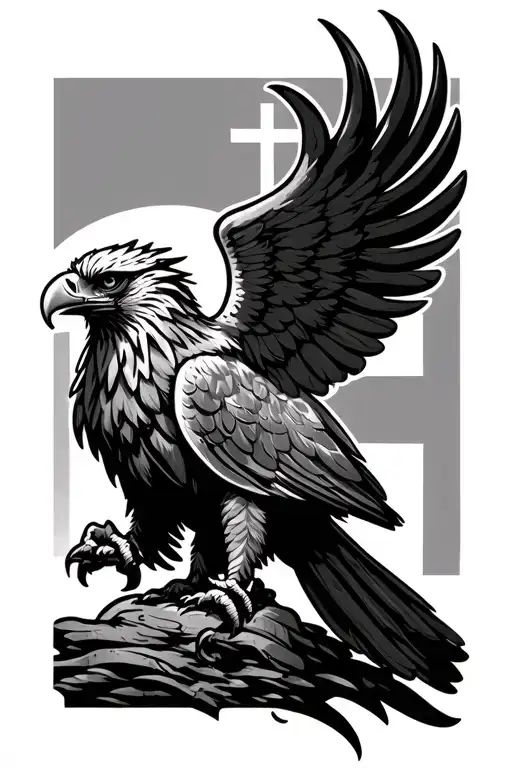 Albanian Eagle With Cross