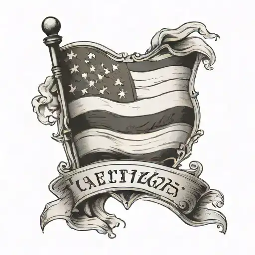 Black And White Dainty American Flag