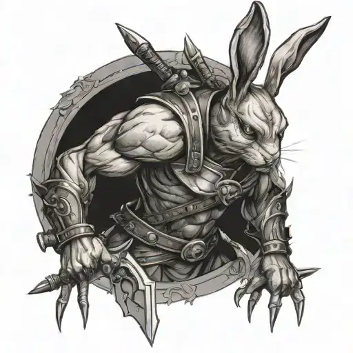 Rabbit Warrior With Armor And With Wolverin Claws