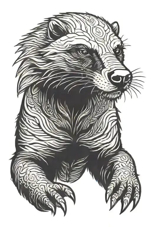 Honey Badger Tattoo Symbol Integrated