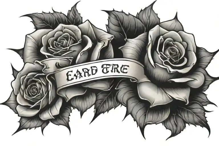 Rose Thorns That Curl Around The Name Written