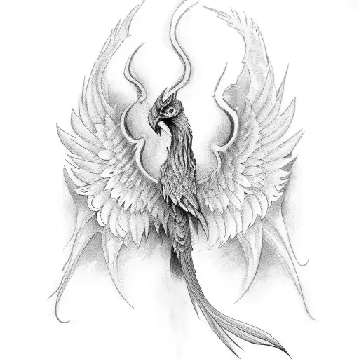 Phoenix With Spread Wings