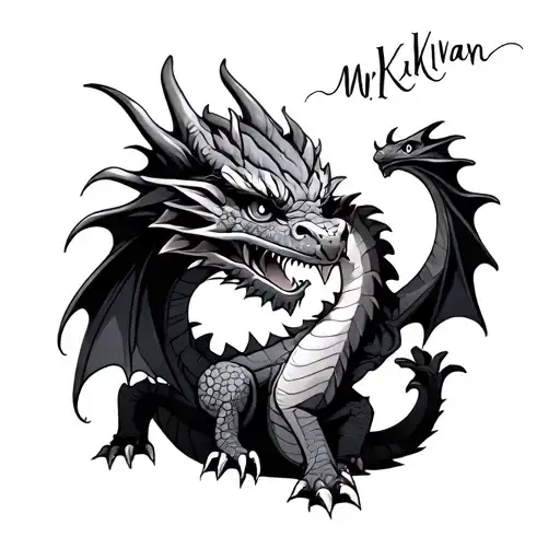 A Small Dragon And A Writing Sayin Mrkingvan