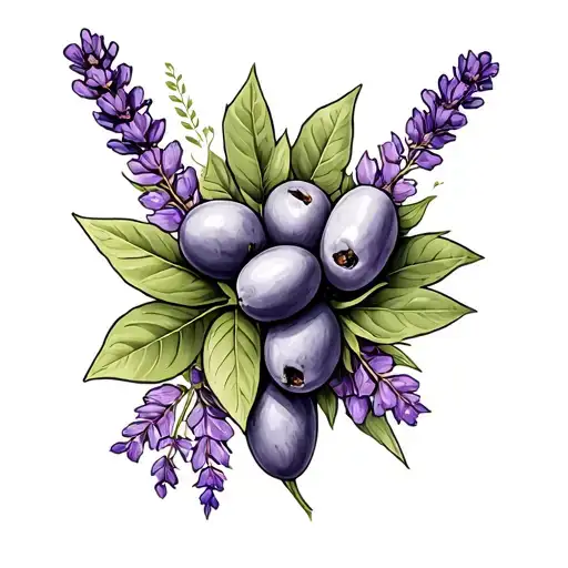 Olive Vine Intertwind With Lavender Around Forearm