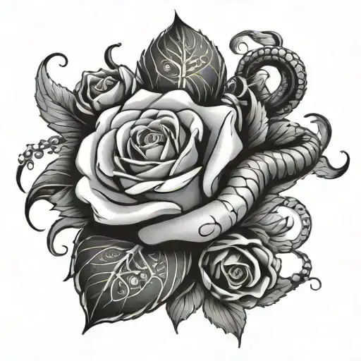 Money Rose And Snake